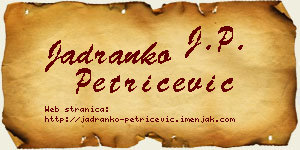 Jadranko Petričević vizit kartica